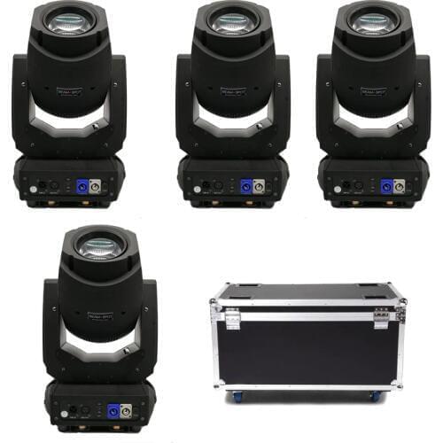 4PCS Lights with 1pc Flight Case Led 200w 2 in1 RGBW Beam Spot Light DMX512 Moving Head Light DJ Bar Party Show Stage Light