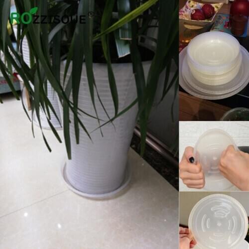 5PCS Thickened Clear PP Plastic Saucer Planter Tray Saucer Drip Trays Round Transparent Flower Tray Balcony Indoor Pot Stand