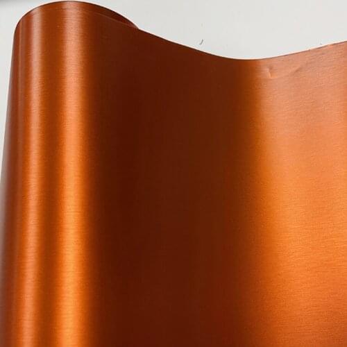 50cmx300cm Matte Orange Brushed Metallic Vinyl Wrap Roll with Air Release Bubbles Free For Car Wrapping Foil Sticker