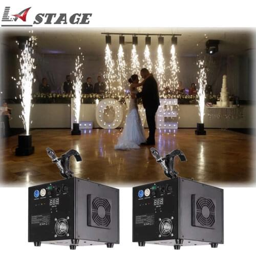 Free Shipping 2pcs/lot Spray Down Waterfall Cold Spark Fireworks Machine System Smokeless Spray 1-5m Height DMX/Remote Control
