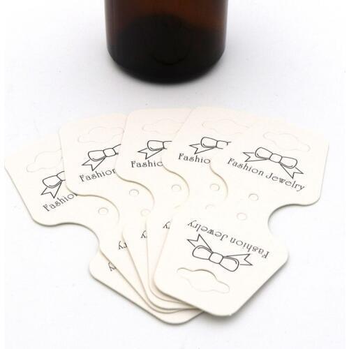 100PCS 3.8X9.2cm White Kraft Paper Cards Necklace Bracelet Folded Tags For Jewelry Handmade DIY Gift Fashion Jewelry Accessories