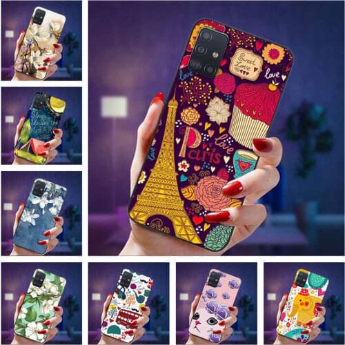 For Samsung A51 / A71 Case Floral Relief Soft Silicone Back Cover For Samsung Galaxy A51 4G A31 A41 A 51 Phone Cases A 31 41 71
