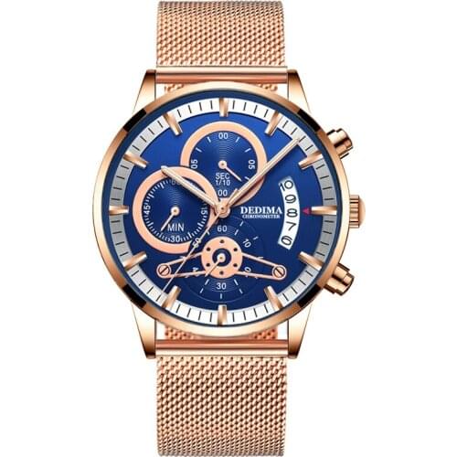 DEDIMA Mens Stainless Steel Watch