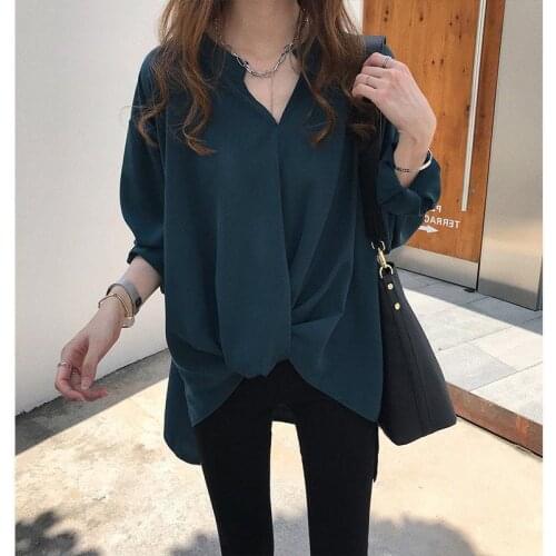 Women Blouse Spring plus Size Chiffon Blouse Womens Long-Sleeved Top Blusas Ropa De Mujer