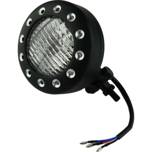 Motorcycle 4.5" Bezel Headlight Head lamp Solid Aluminum Light For Classic Bike Old School Cafe Racer Harley Triumph