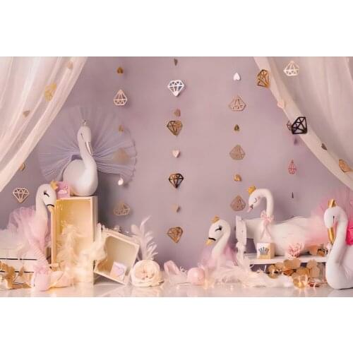 Yeele Photocall Baby Shower Backdrops Birthday Party Decor Swan Curtain Background Photographic Photography For Photo Studio
