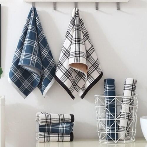 Cotton Plaid Adult Couples Front Gauze Back Wool Ring Thickened Face Towel