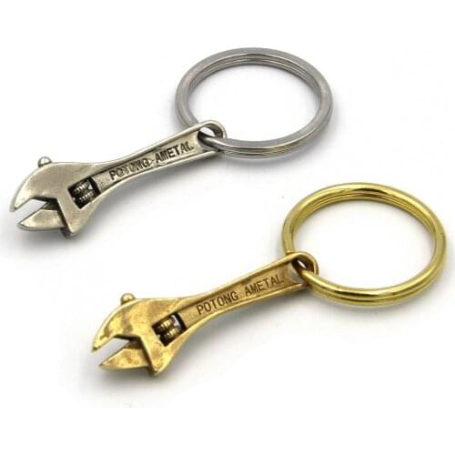 Brass Wrench Zipper Spanner Mini EDC Tool Pendant Keychain Charm