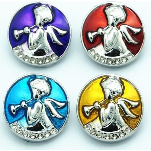 Fashion beauty Round lovely music angel 18MM metal snap buttons fit DIY 18mm snap jewelry wholesale KZ3258