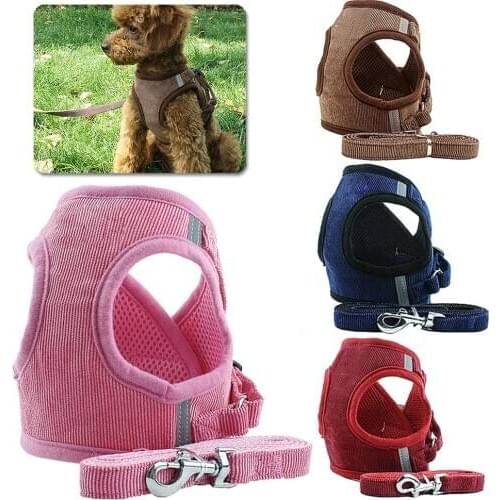 Cute Dog Harness Puppy Fashion Adjustable Walking Vest Leash Set Pet Supplies