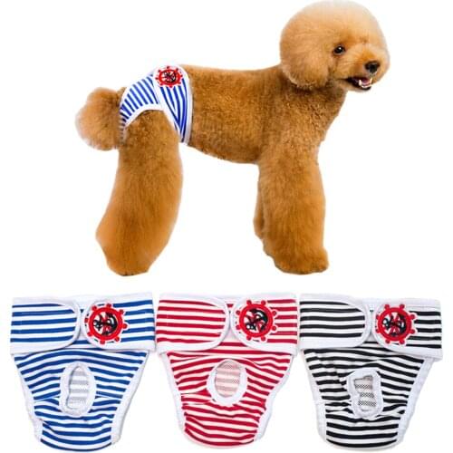 Washable Dogs Physiological Panties Dog Panty Sanitary Cotton Pants Pet Striped Underwear Pants Short Dog Physiological Panties