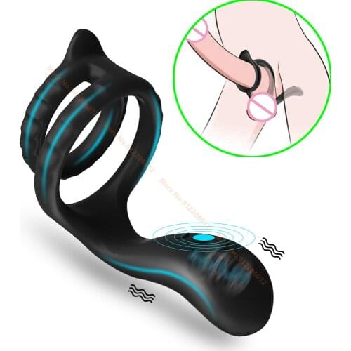 Penis Ring Vibrator Cock Rings Penis Sleeve Ejaculation Time Delay Male Chastity Couple Sex Toys for Men Erotic Adults Cockring