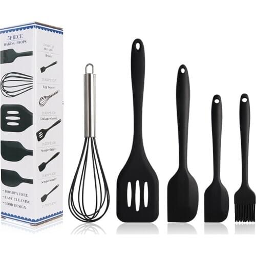 5pcs/Set Silicone Kitchen Tools Set Special Heat-resistant Design Spatula Shovel Soup Spoon Kitchen Cooking Utensil Set