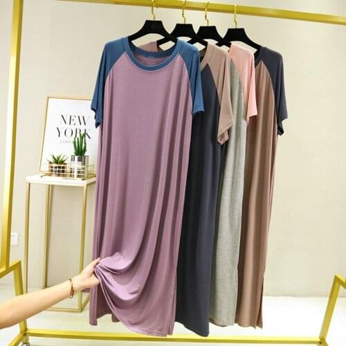 Short Sleeve Mom Modal Nightdress Big Size Loose Homewear Soft Sleepwear Fashion Hot Sleepdress KPaCotAkoWka