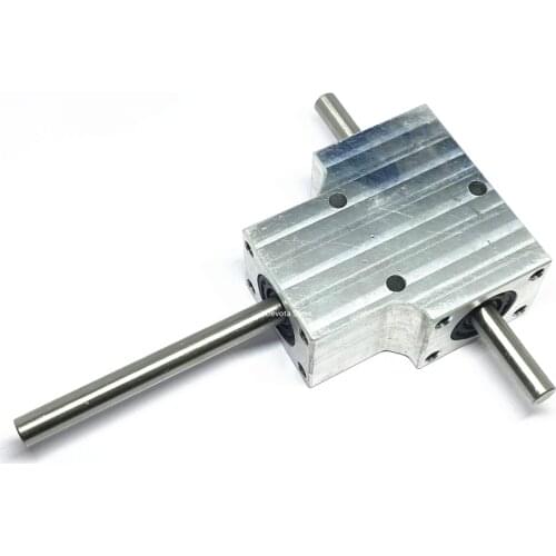 NEW Heavy-Duty Spiral Bevel Gearbox 8MM Double Output Shaft 1:1 90° Angle Device Waterproof Aluminium Case