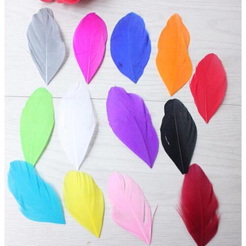 Wholesale 100PCS Mixed Color Decorative Natural Goose Feathers For Eardrop/Hair Accessories/Wedding Decoration Craft 3-325