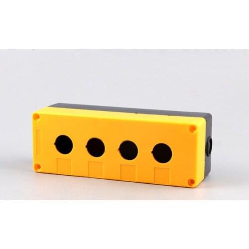 Plastic Electronic Project Box Emergency Stop Push Button Switch Control Station Box 22mm 4 Button Holes Waterproof 195x71x64mm