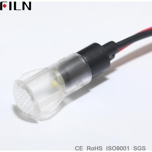 FL1P-8QW-2 8mm diameter plastic amber white red green plastic 120v 220v 12v led pilot light with 20cm cable