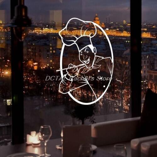Restaurant Decor Vinyl Chef Wall Decal Kitchen Dining Room Sticker Bar Drink Art Sticker