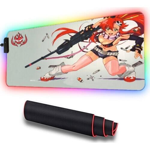 RGB Animation Gunners Mouse Pad Game Accessories LED Big Gamer Desk Pad Mouse with Backlit Rubber Pad, for PC Desktop Carpet Pad