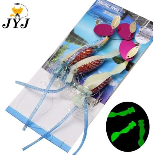 Fishing sabiki lure baits, artificial worm lure baits with 3 arms hooks,string hook,luminous lure wobbler