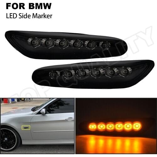 For BWM E46 E60 E61 E81 E87 E82 E88 E83 X3 E84 X1 E90 E91 E92 E93 LED Front Side Marker Lights High Power Amber Fender Lamps