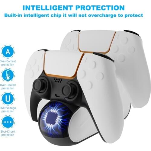 LED Controller Charger Dock For PS5 Dual Charger Fast Charging Stand Station Cradle For Playstation 5 PS5 Game Controllers