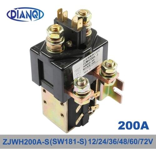 SW181-S NO+NC 12V 24V 36V 48V60V72V 200A DC Contactor ZJWH200A-S for forklift handling drawing grab wehicle car winch PUMP MOTOR