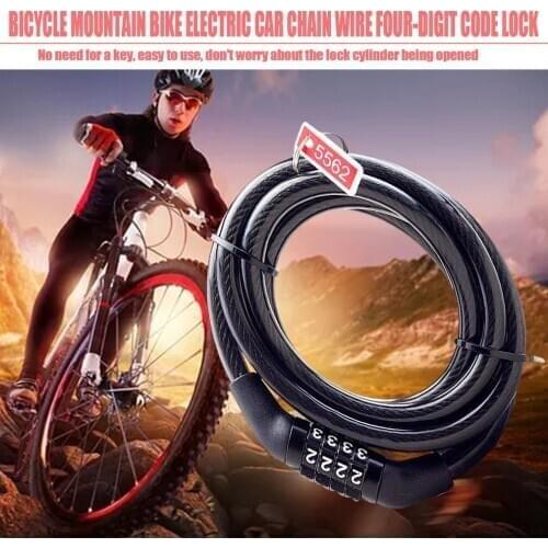 Bicycle Mountain Bike Electric Car Chain Wire Four-digit Code Lock