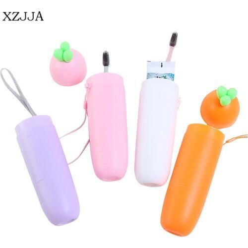 XZJJA 1PC Radish Modelling Bathroom Storage Box Portable Toothbrush Toothpaste Organizer Tableware Fork Spoons Protect Container