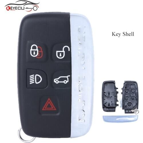 KEYECU Replacement Smart Remote Key Shell Case 5 Button Fob for 2014 2015 2016 2017 Jaguar F-Type, XE XF XJ XK