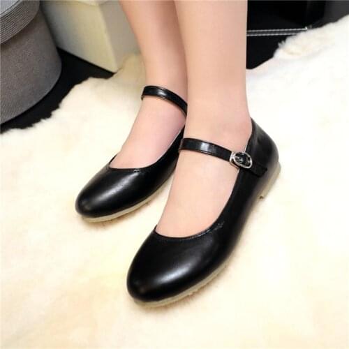 Womens Mary Jane Flats Shoes Women Sweet Cute Ballet Flat School Ballerina Shoes Wedding Shoes Bridal White Pink Black Size