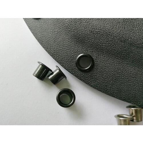 100pcs #8-9-7.9(.267 length under flange x 1/4" outside diameter) Black brass Eyelets krivets for .08" thick Kydex Holster