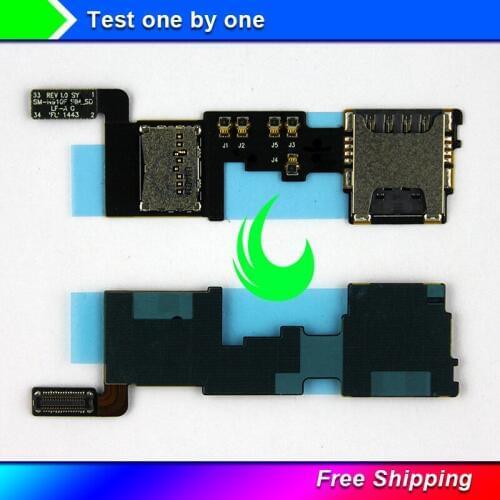 2pcs/Lot Original For Samsung Galaxy Note 4 N910F SM-N910F Sim Card and Memory Card Connector Flex Cable Free shipping