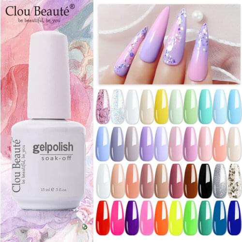 Clou Beaute 20pcs Gel Nail Polish Kit Set Gel Enamel Nails Design Hybrid Soak Off UV LED Nail Art Gel Nail Lacquer Color Varnish