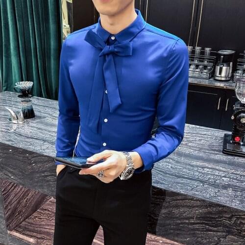 2021 P brand clothing Fashion Mens Spring high quality long sleeve shirt/Male slim fit lapel leisure Dress shirts/size S-5XL