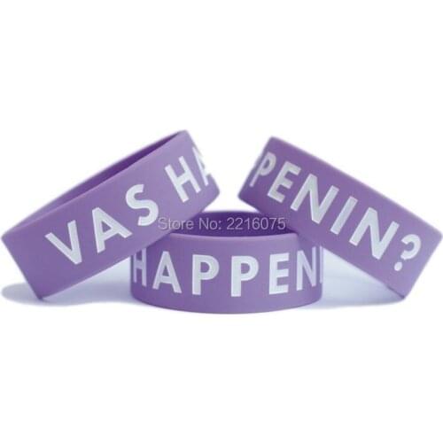 300pcs one inch Vas Happenin wristband silicone bracelets free shipping by DHL express