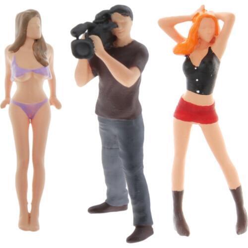 3x 1/64 Model Character Figurine Dolls Layout Table Ornaments Toy S Scale