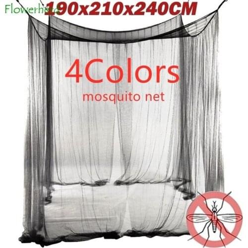 4 Colors Universal 4 Corner Post Bed Canopy Mosquito Net Full Queen King Size Netting Black Bedding Home Decor