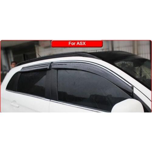 4pcs Car Styling Awnings Shelters Window Visors Sun Rain Shield Sticker Cover For Mitsubishi ASX 2010-2017