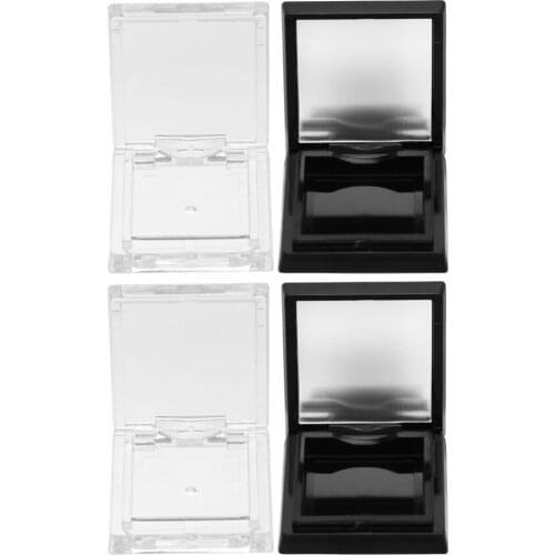 4pcs Simple Empty Eyeshadow Box Square Eyeshadow Organizer (Black, White)