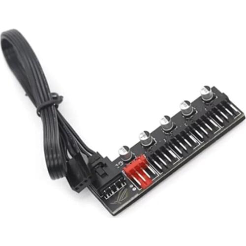 50cm 5 Port PC Fan Hub Splitter Speed Controller Adapter for 4pin PWM PC Fan Hub Power Supply Splitter Extension Cable