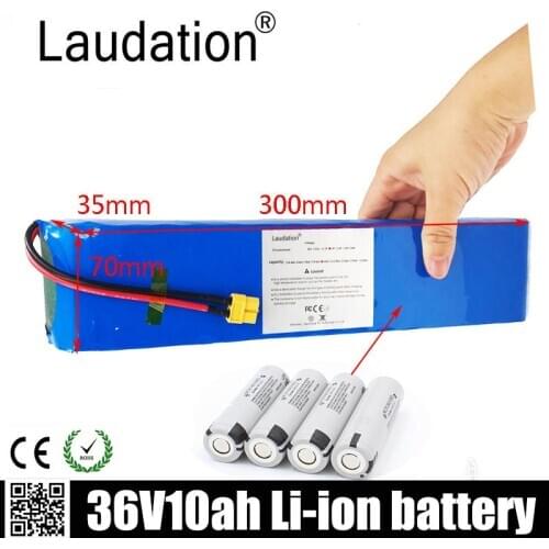 Laudation 36V10ah Battery 10S 3P 42V 10000mah 18650 Pack With 15A BMS XT60 For Scooters Motors Less Than 500W, Electric Bicycles