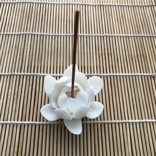 The White Lotus Flower Incense Stick Holder Incense Burner Tea Ceremony Ornaments Home Decorate