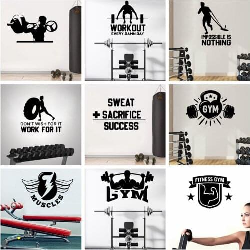 Free shipping GYM Wall Sticker Pvc Wall Stickers Wall Art Wall Paper For Kids Rooms Decoration Vinyl Art Decal