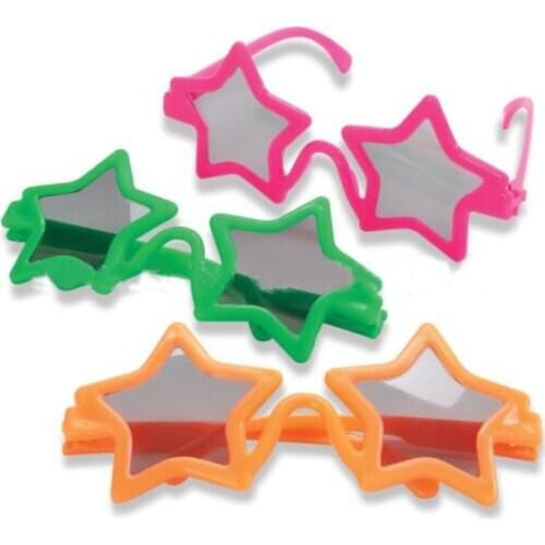 Free ship in pp bag pk 12x novelty assorted colors STAR Glass for kids party favors toys loot bag pinata fillers prize reward