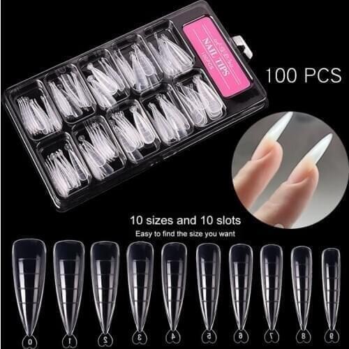 1 Box Quick Building Nail Mold Tips With Scale Finger Extension Nail Model Nail Art UV Extend Gel Nail Extension Tools