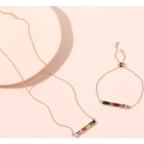 Rainbow Greek Eye clavicle Necklace Chain CZ Turkish Blue crystal Heart Evil Eye Pendant Necklaces for women Men Charm Jewelry