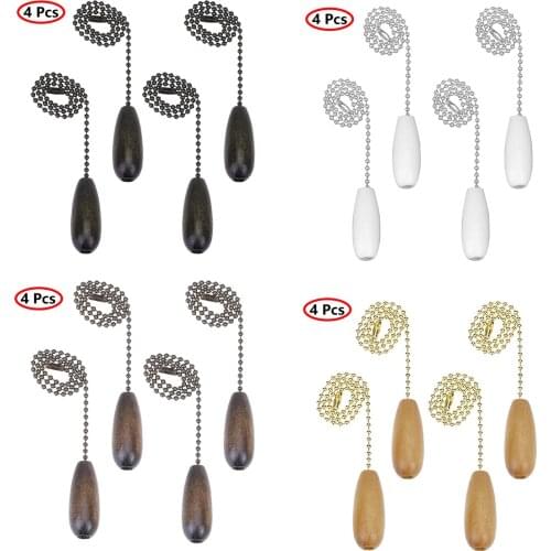 4Pcs Wooden Ceiling Fan Chain Pulls Wooden Pendant Pull Chain Extension for Ceiling Light Lamp Fan Ceiling Fan Pull Chains