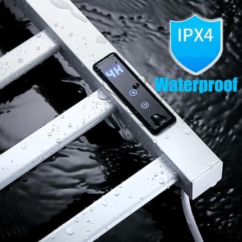 2020 New Arrival Electric towel warmer With LED Timer Classic Black Electric towel rack Aluminium alloy towel warmer rack